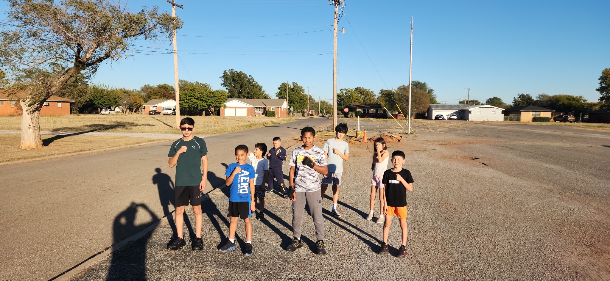 Youth running outside for conditioning