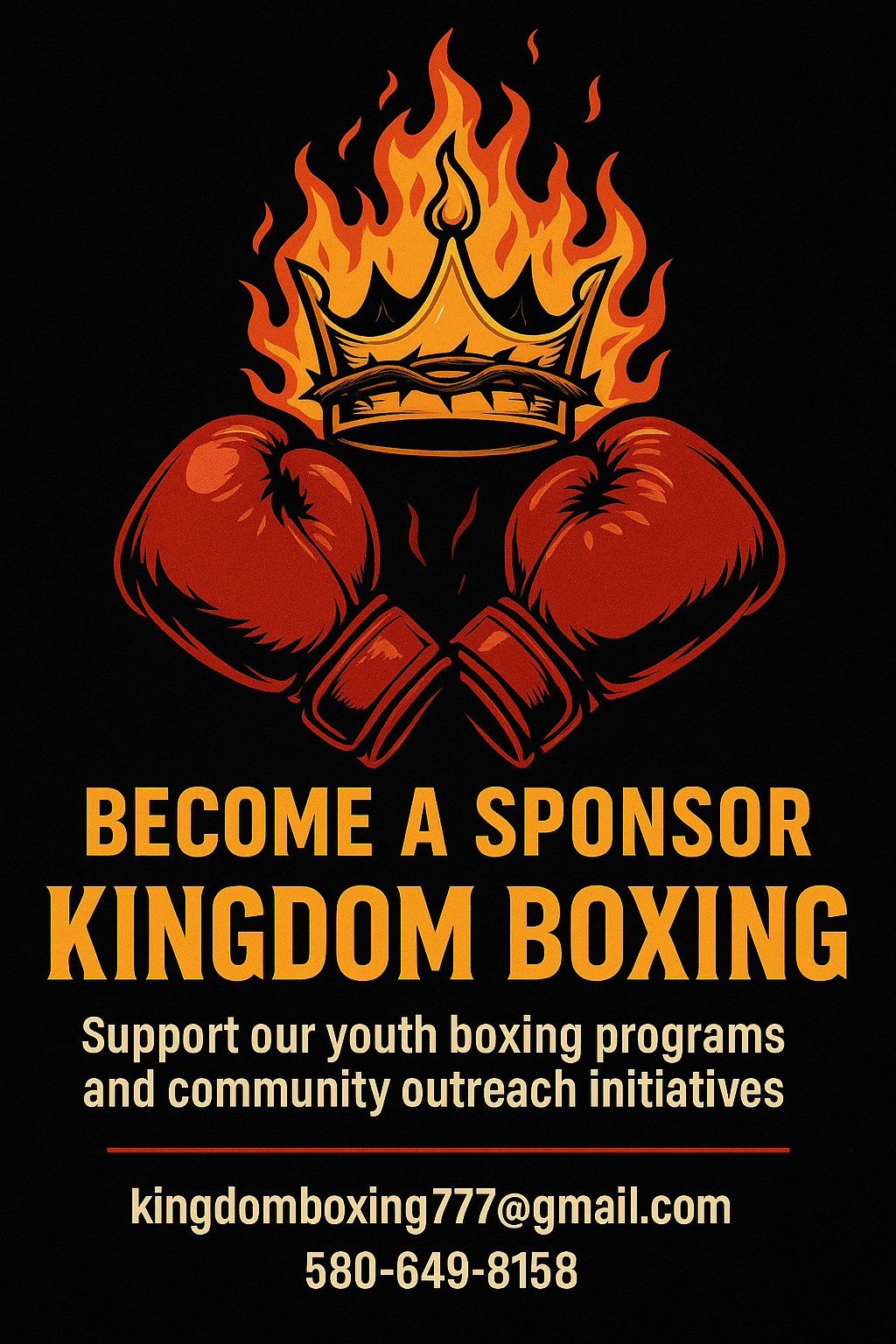 Become a sponsor Kingdom Boxing flyer