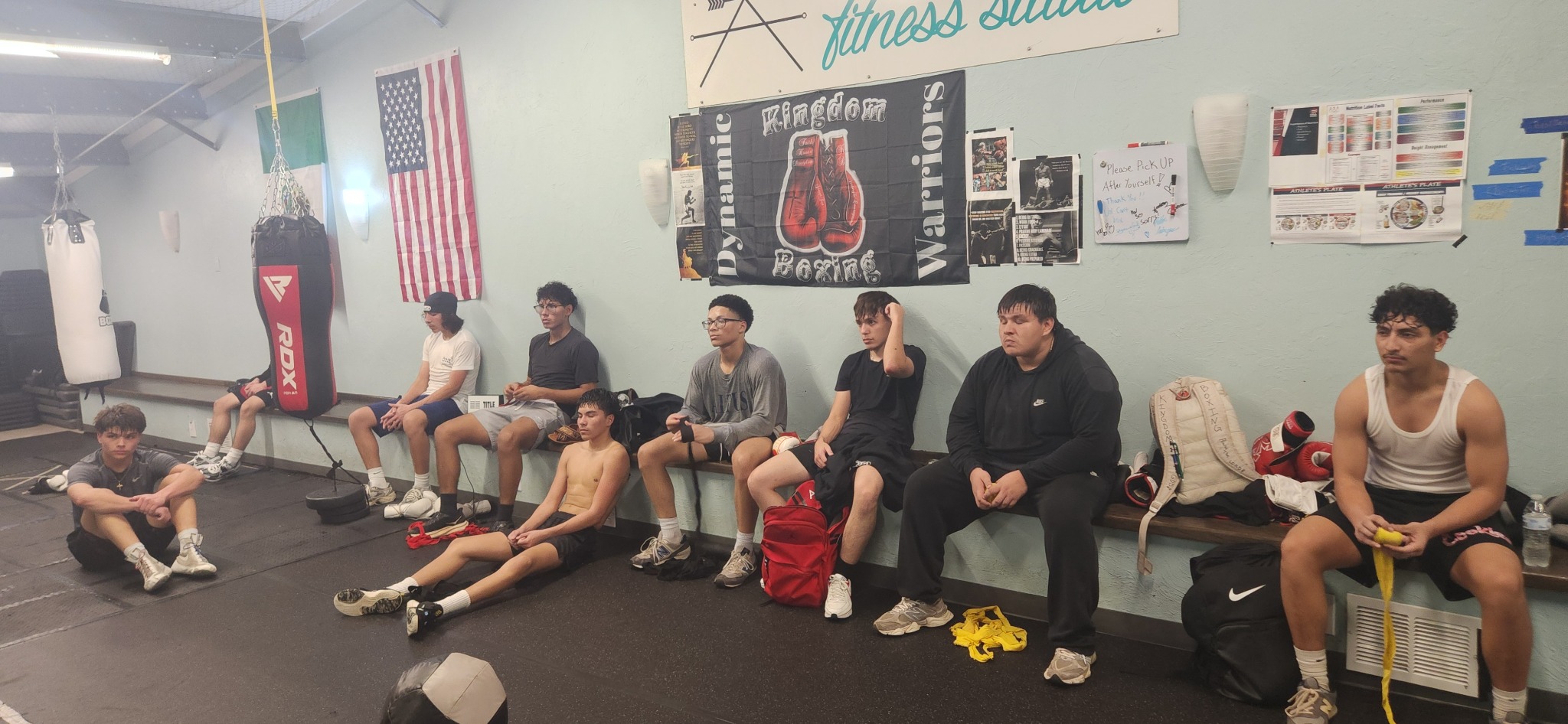 Teen fighters after a hard training session